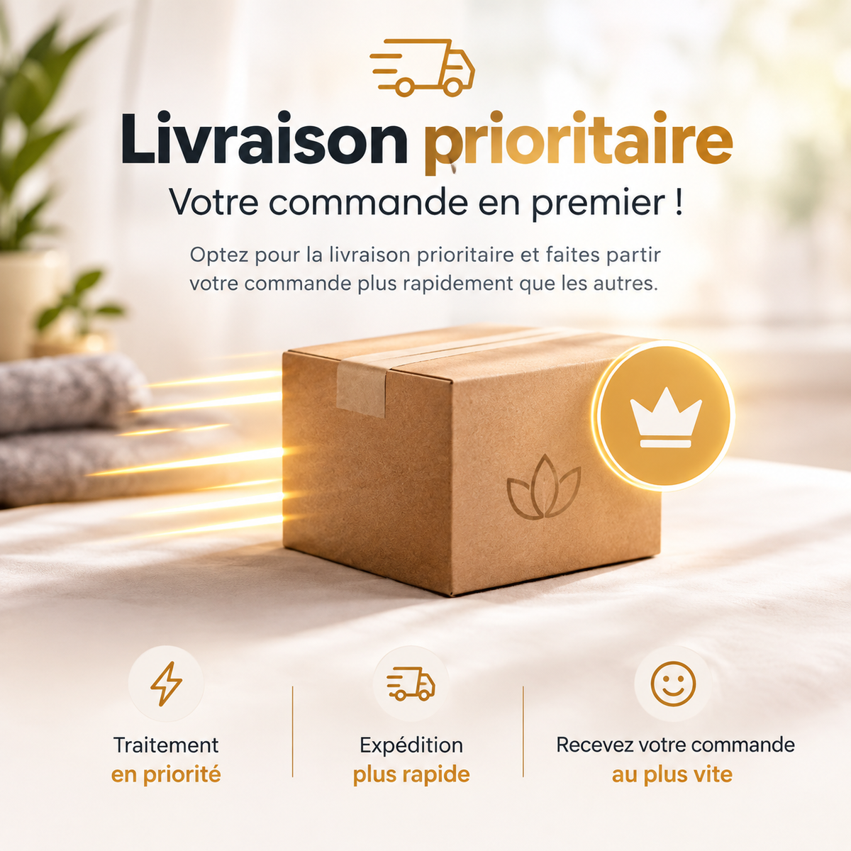 Soyez parmi les premiers à recevoir votre commande